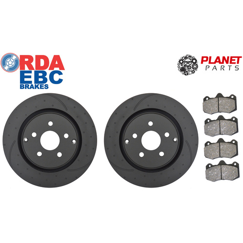 HSV E-Series (E1, E2, E3) Rear DIMPLED & SLOTTED Brake Discs and CERAMIC Brake Pads 350mm (Pair) (RDA7376D)