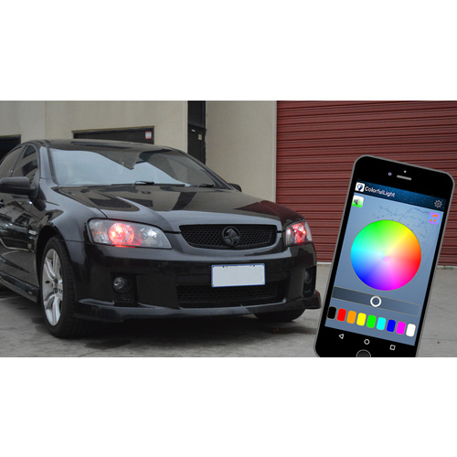 Holden VE Commodore H7 6500K Colour Changing RGB LED Headlight Globes