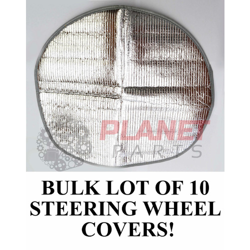 BULK LOT of 10 Steering Wheel Sun Shade Covers SILVER NEW