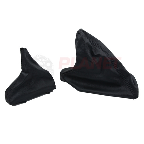 SET Auto T-Bar Gear Shifter & Handbrake Boot Ford Falcon FG FGX Sedan Ute Auto Black Stitch XR6 XR8 G6 G6E FPV