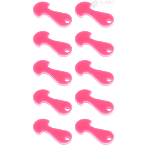Removable Trolley Coin/Token Key X10 (Pink)
